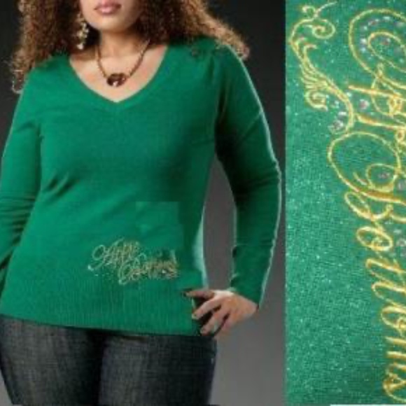 NEW Apple Bottoms Y2K Logo PLUS SUZE lurex Sweater Brown 3X - Picture 4 of 14